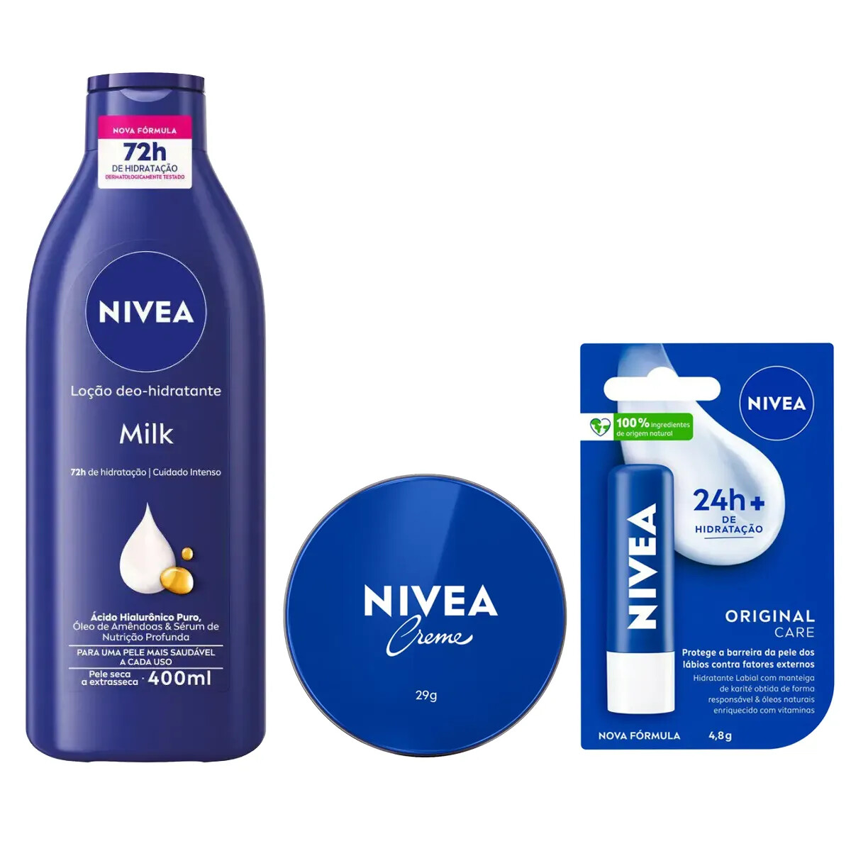 NIVEA Kit Loção Hidratante Milk Pele Seca 400ml (2un)